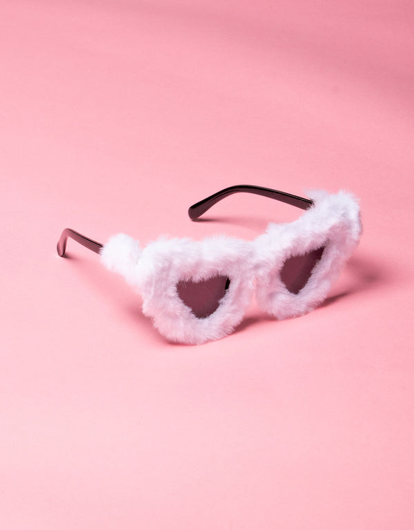 Fluffy hearts sunglasses