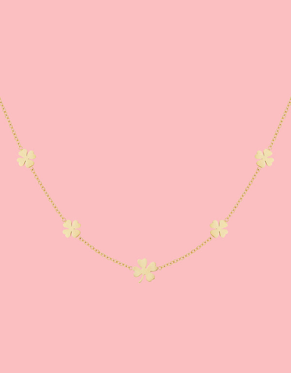 Four leaf clovers necklace