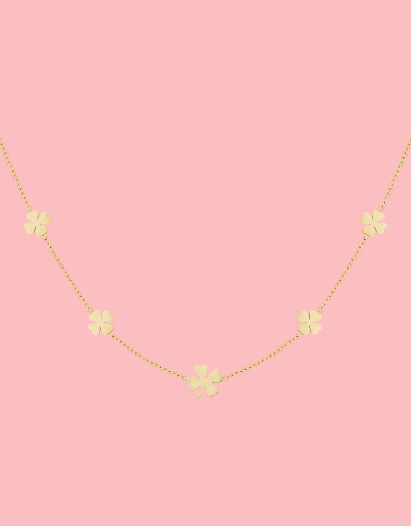 Four leaf clovers necklace