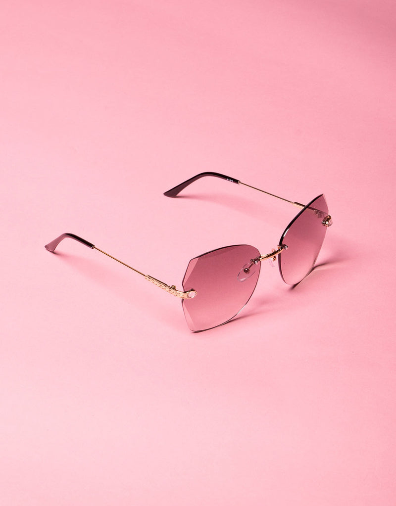 Frameless diamond detail sunglasses
