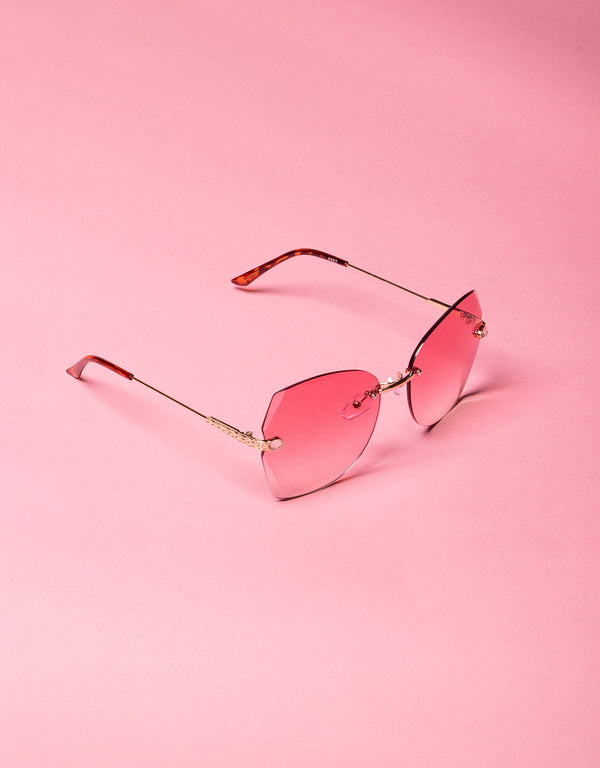 Frameless diamond detail sunglasses