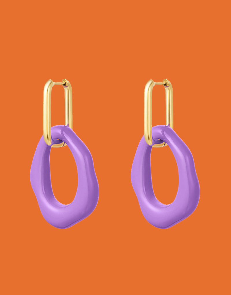 Funky anchor square hoop earrings