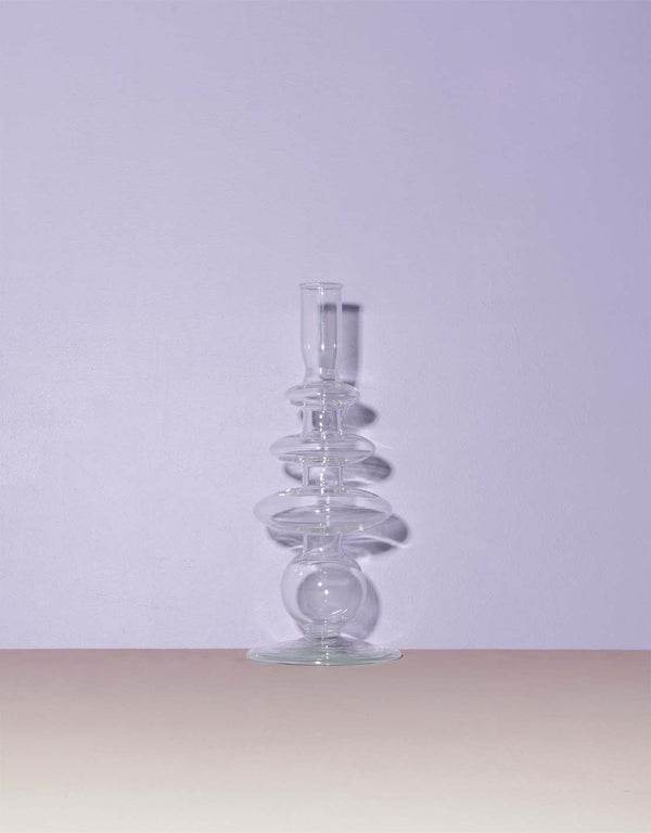 Glass bubble candle holder