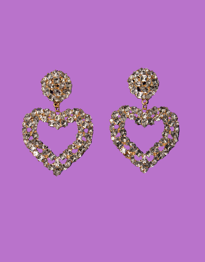 Heart diamond earrings ||