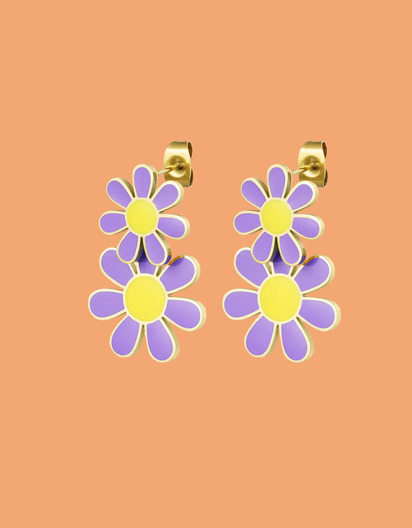 Layered flowers earrings