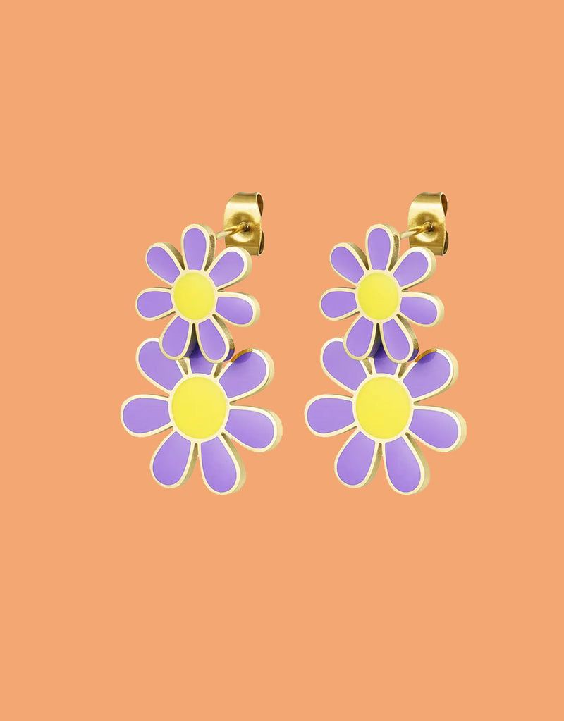 Layered flowers earrings
