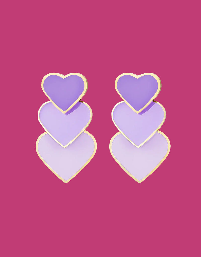 Layered hearts earrings