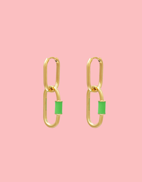 Link charm earrings I