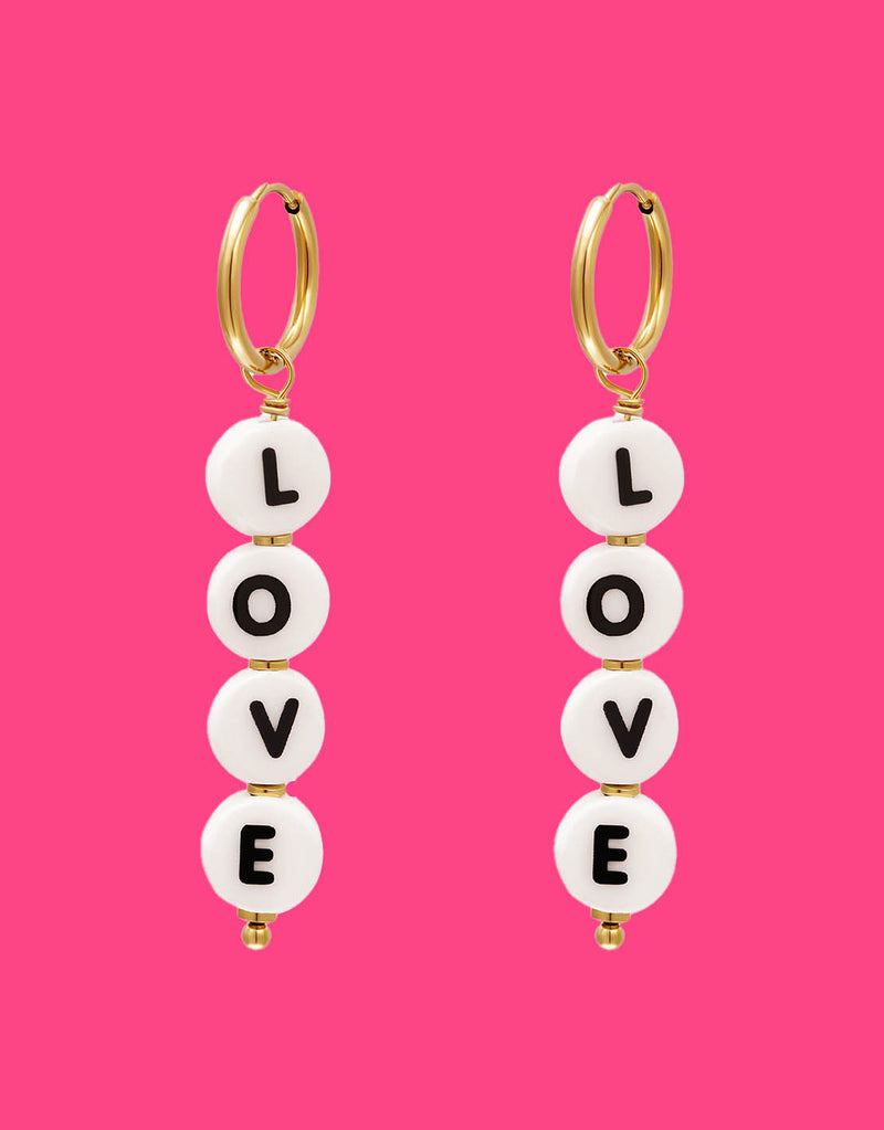 Love letter beads earrings
