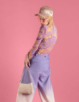 Marble print long sleeve top