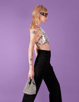 Mirrored disc crop top