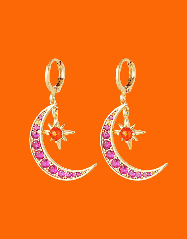 Moon and star earrings