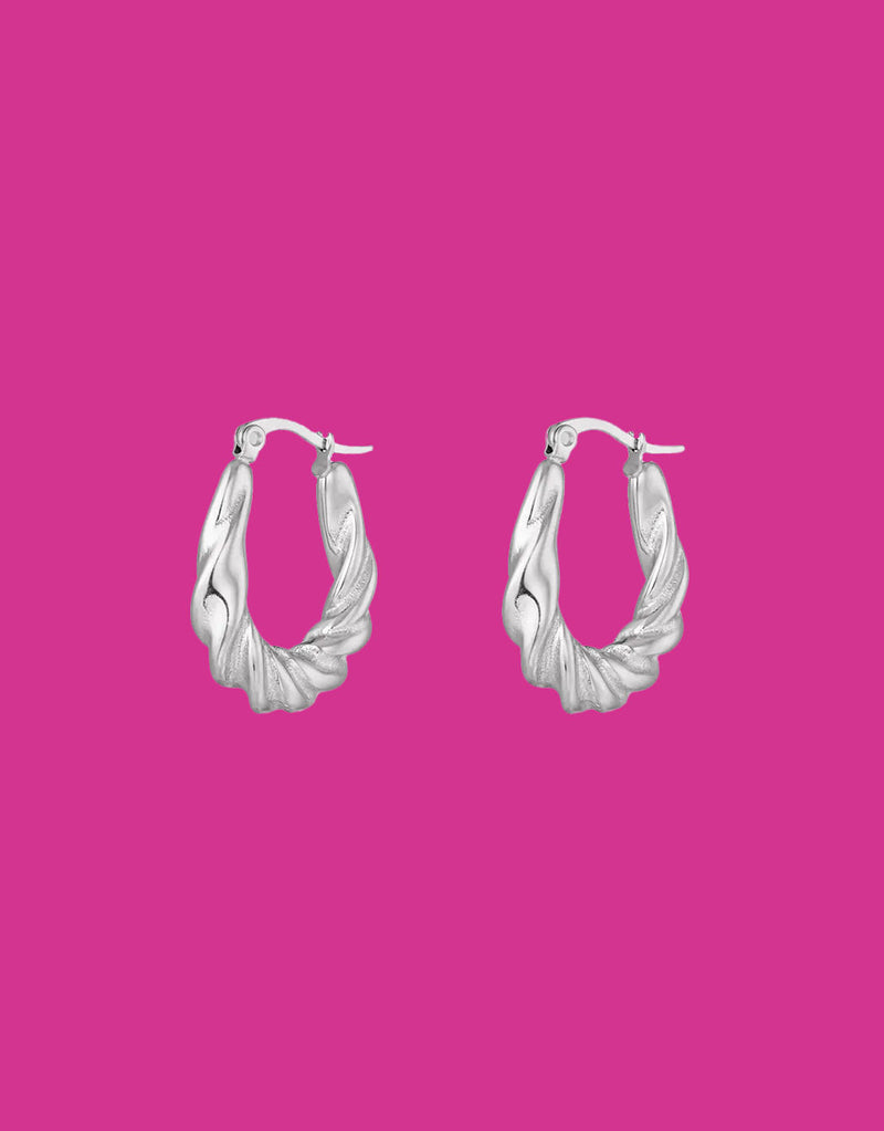 Oval twisted earrings