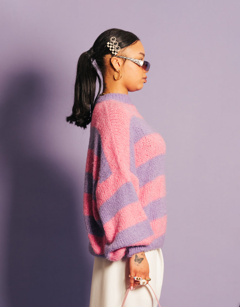 Oversized striped knit