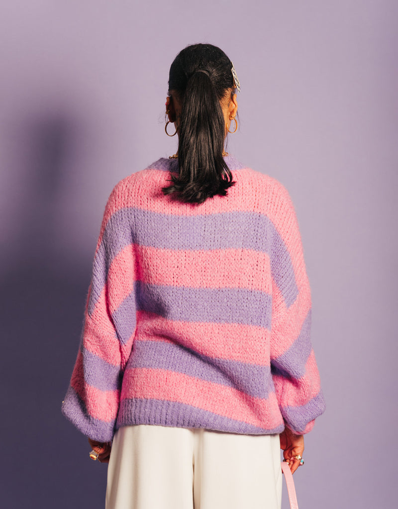 Oversized striped knit