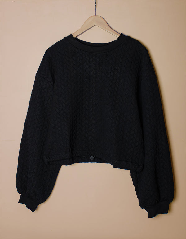 Pattern crop sweater