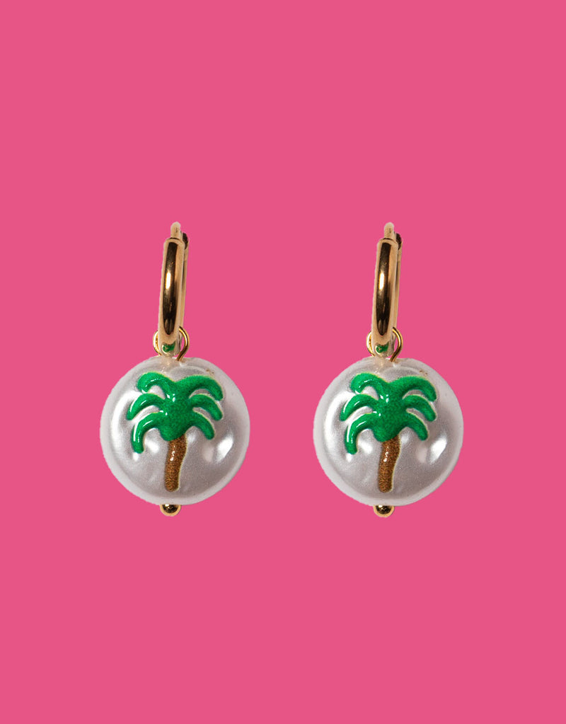 Pearly palmtree earrings