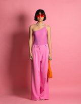 Pleated wide pantalon
