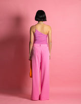 Pleated wide pantalon
