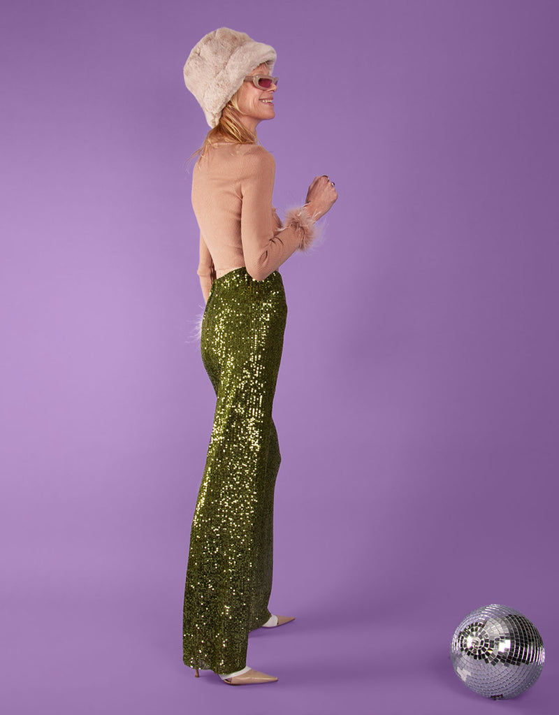 Sequin wide trousers I