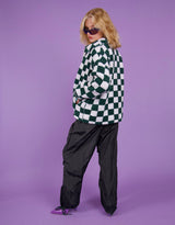 Short teddy checkered jacket