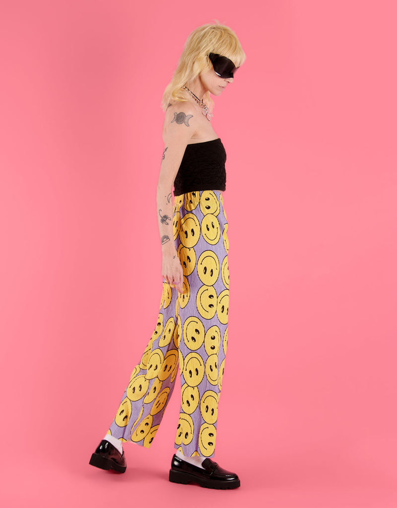 Smiley plisse trousers