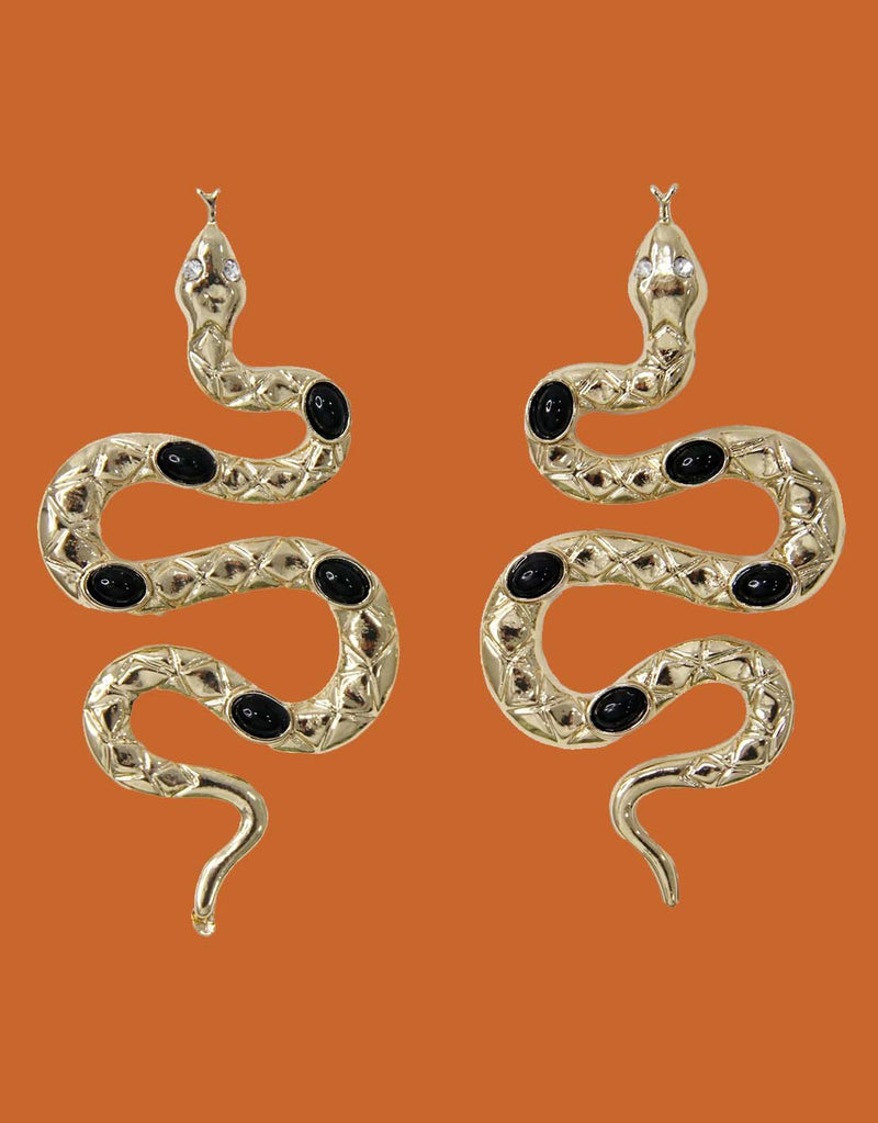 Snake earrings with stone