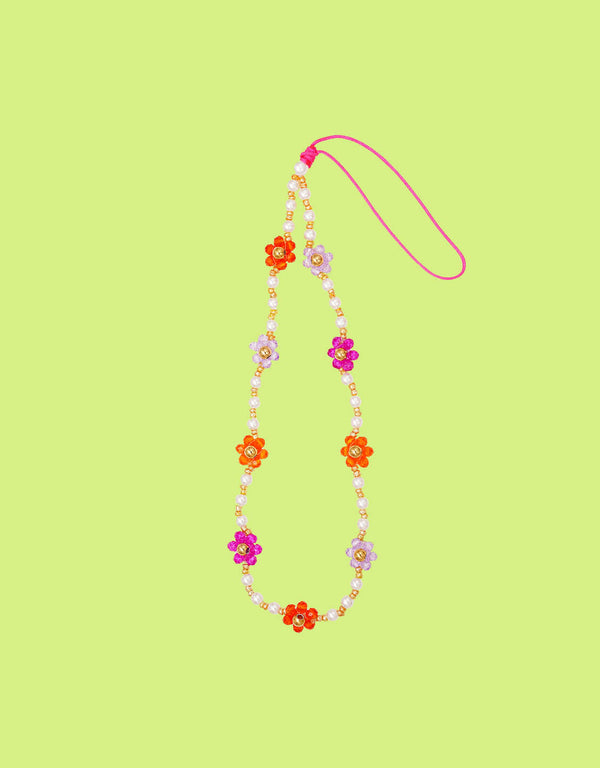 Sparkly flower phone cord