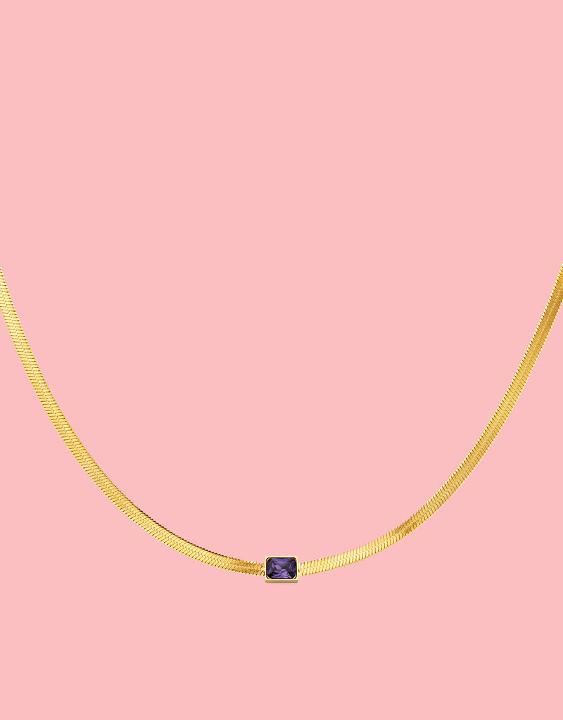 Square charm necklace