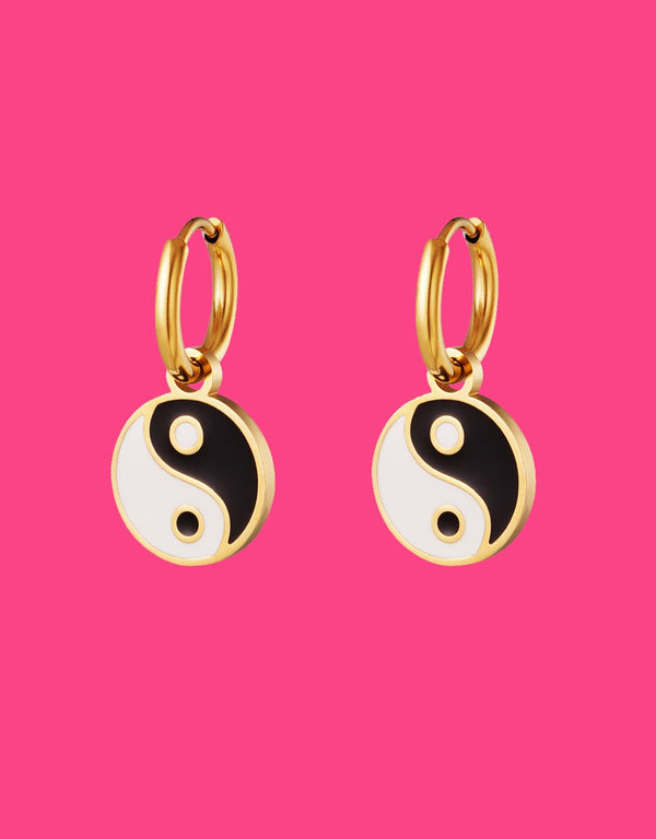 Stainless steel earrings yin yang