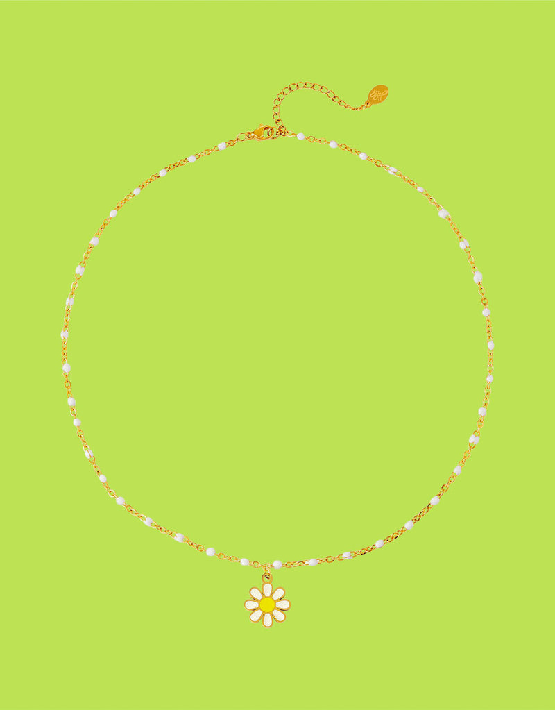 Stainless steel necklace daisy