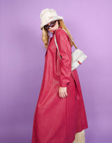 Textured vegan leather trenchcoat