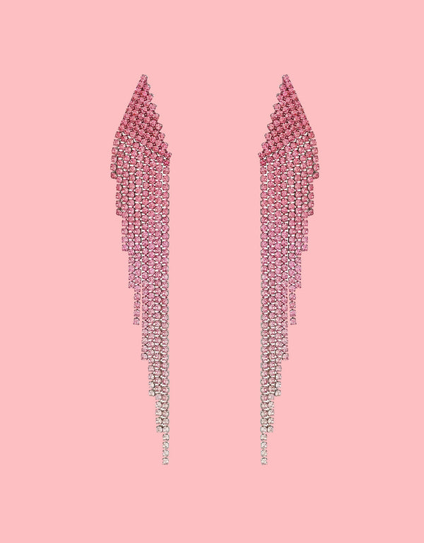 Triangle strass waterfall earrings