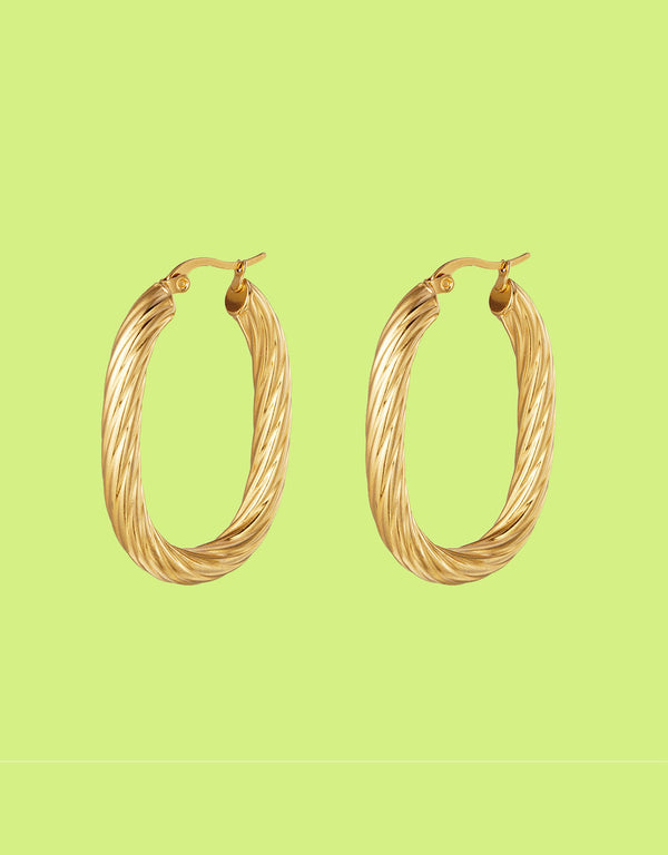 Twisted oval earrings