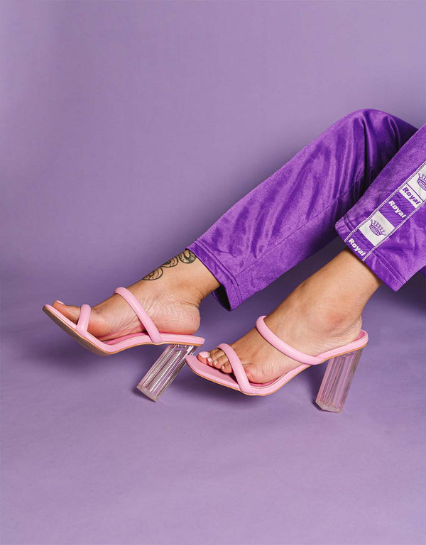 Two strap heeled sandal