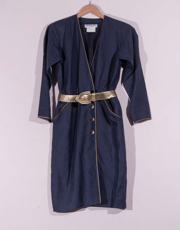 Vintage Yves Saint Laurent padded midi dress
