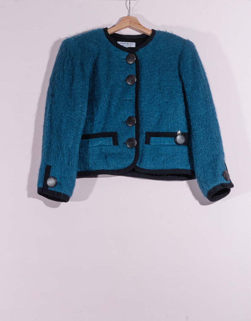Vintage Yves Saint Laurent short hairy jacket