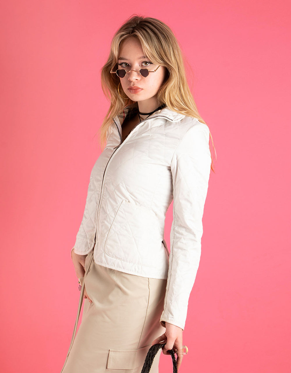 Vintage burberry quilted jacket top
