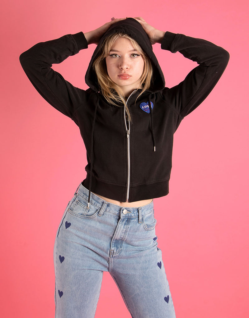 Love moschino zip hoodie sale