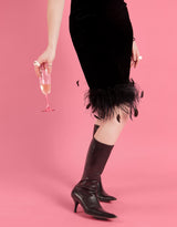 Vintage Luisa Spagnoli feather trim dress