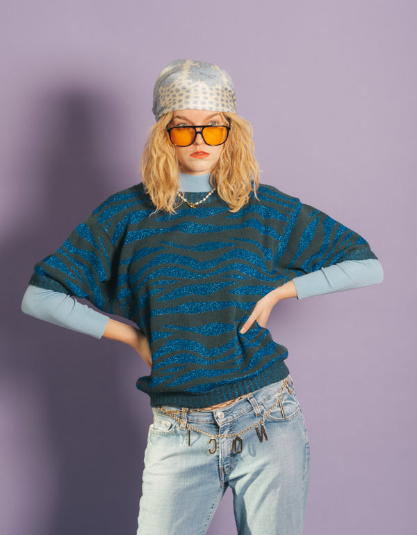 Vintage Poi by Krizia zebra knitted sweater