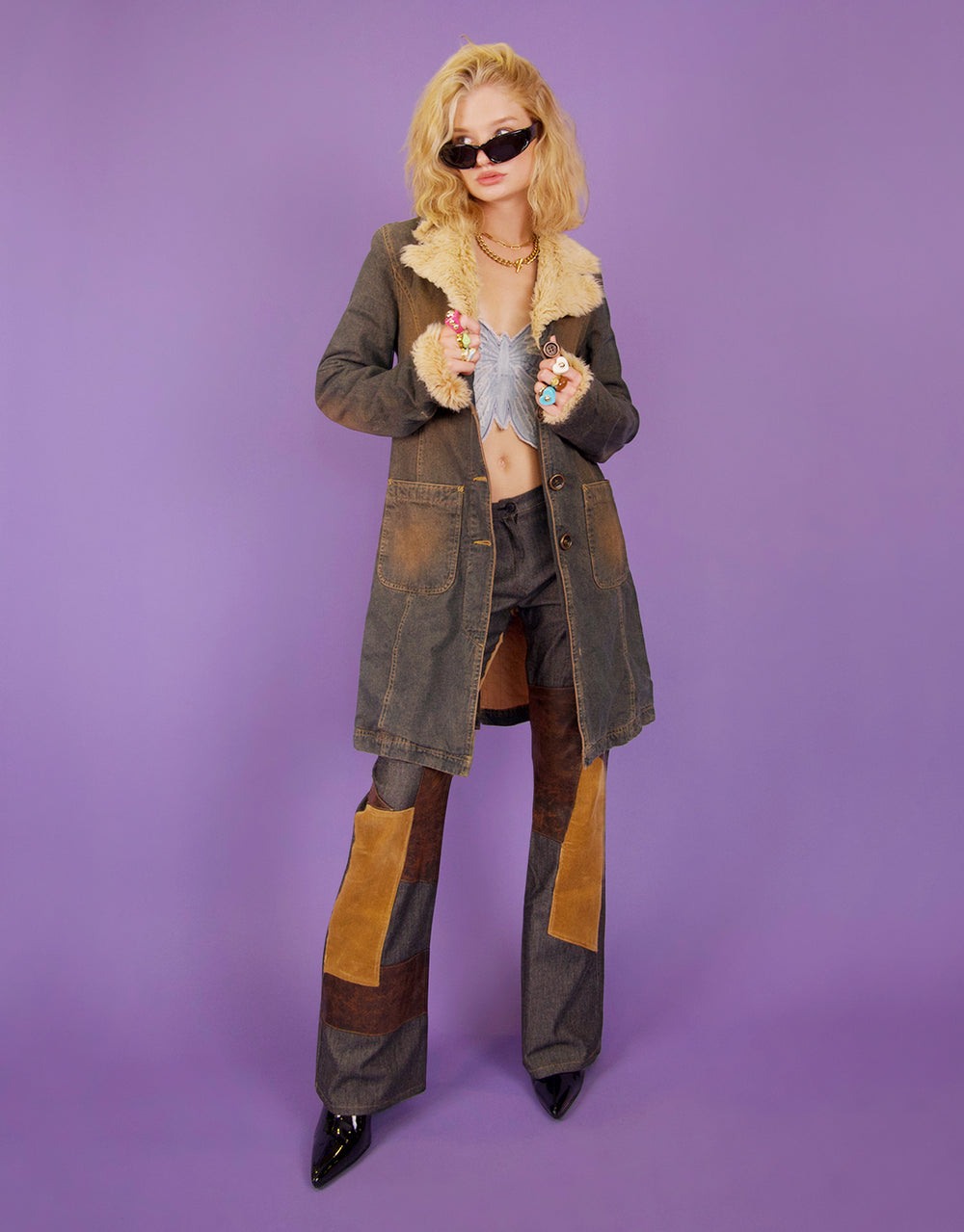 REPOP - Morgan de toi y2k 00s beige suede and | Depop
