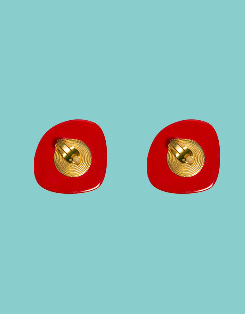 Vintage Yves Saint Laurent abstract clip earrings