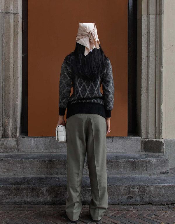 Vintage Yves Saint Laurent checkered sweater