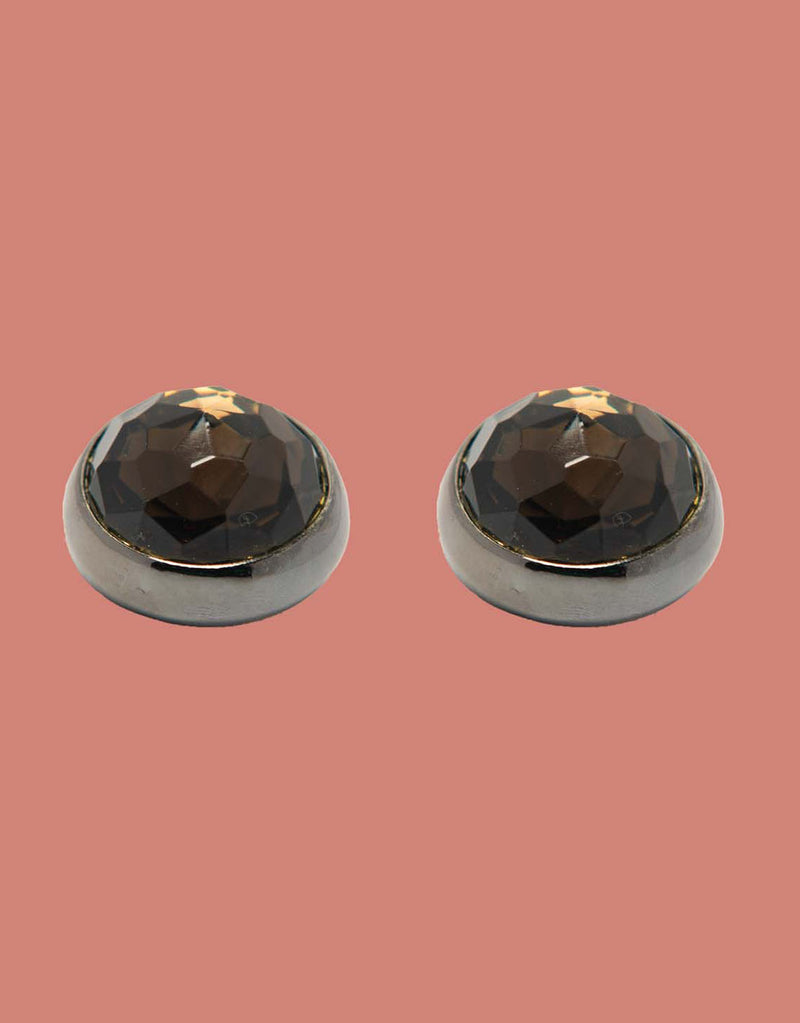 Vintage Yves Saint Laurent dark stone clip earrings