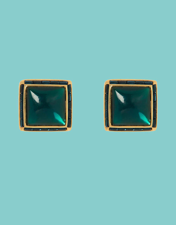 Vintage Yves Saint Laurent square clip earrings