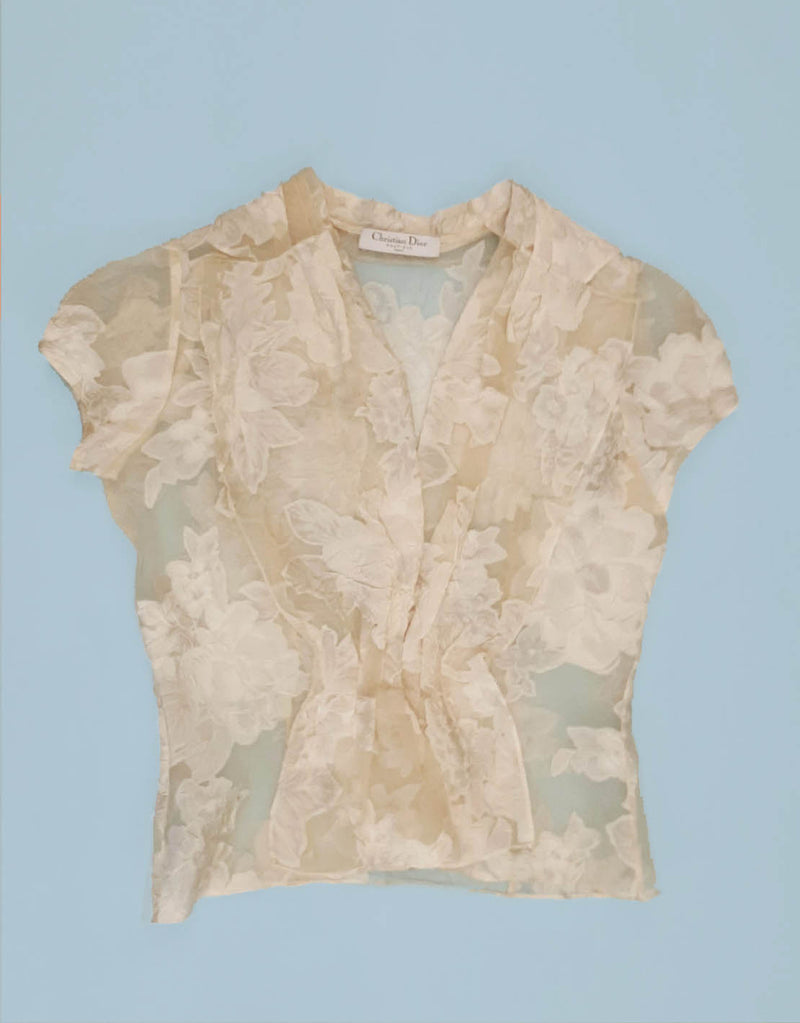 Vintage christian dior flower blouse