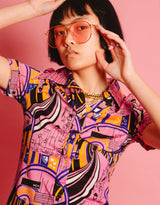 Vintage city pattern dress