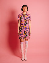 Vintage city pattern dress