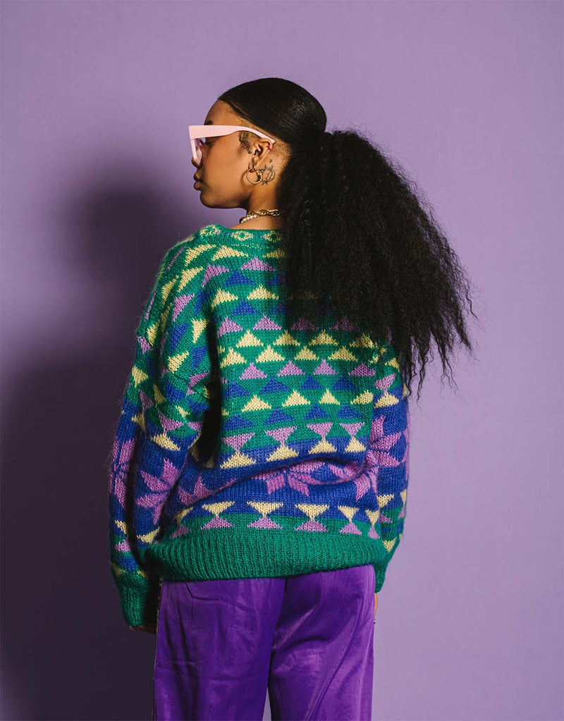 Vintage colorful geometric sweater